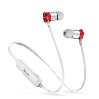 Casti bluetooth wireless Baseus S07 Silver/Red Casti bluetooth wireless Baseus S07 Silver/Red