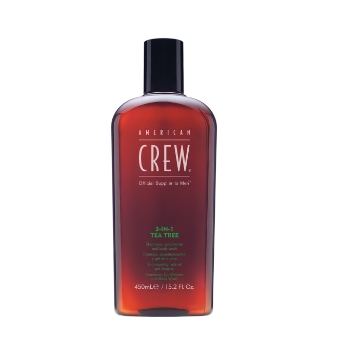 Sampon, balsam si gel de dus American Crew 3-In-1 Tea Tree, 450ml