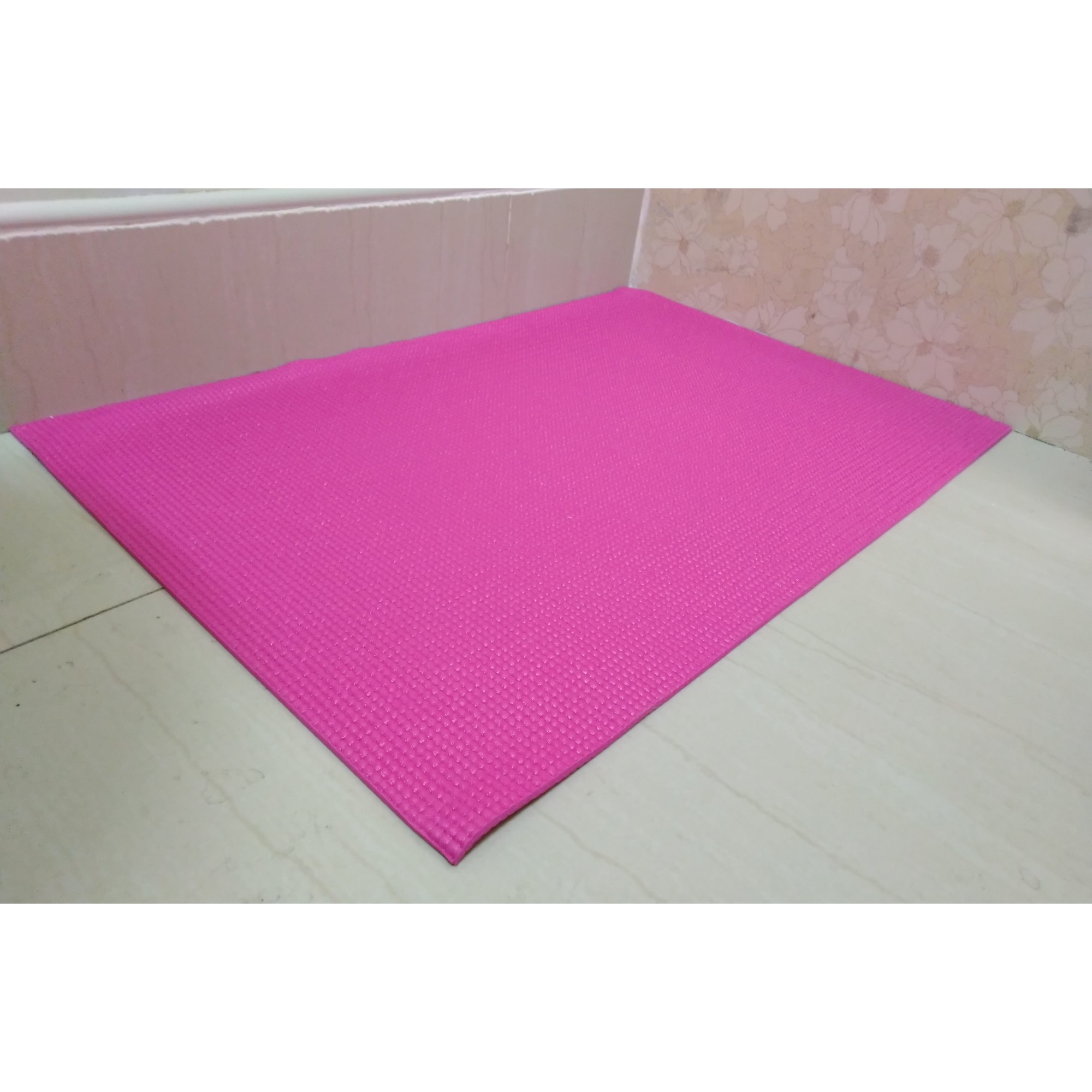Covoras baie, tip antialunecare , 60x40cm, poliester, culoare roz