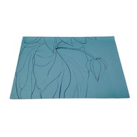covoras baie tip antialunecare  60x40cm poliestermodel flori culoare turcoaz modele diferite imagen 8_0_
0