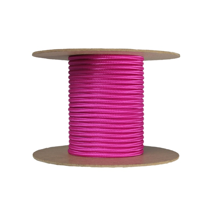 Текстилен електрически кабел, 2х0,75, фуксия