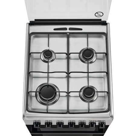 Aragaz Electrolux EKK52950OX, Mixt, 4 arzatoare, Aprindere electrica plita, Siguranta plita, Cuptor electric, Iluminare cuptor, SteamBake, Grill, Clasa A, 50 cm, Inox