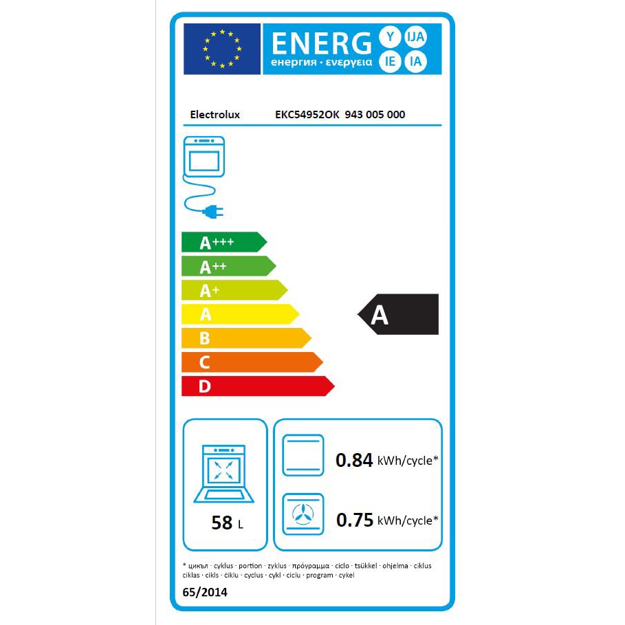 Aragaz Electrolux EKC54952OK, Electric, Plita vitroceramica, 4 zone de gatit, Plus Steam, Autocuratare catalitica, Timer, Iluminare cuptor, Grill, Clasa A, 50 cm, Negru