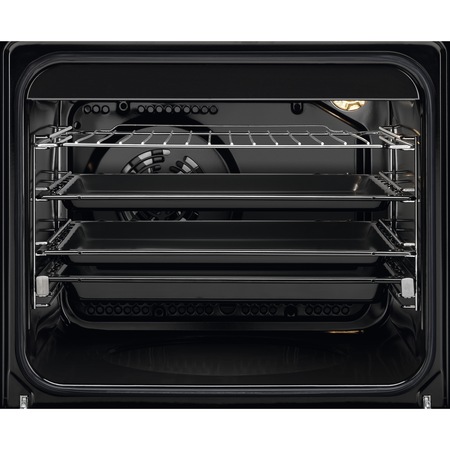 Aragaz Electrolux EKC54952OK, Electric, Plita vitroceramica, 4 zone de gatit, Plus Steam, Autocuratare catalitica, Timer, Iluminare cuptor, Grill, Clasa A, 50 cm, Negru