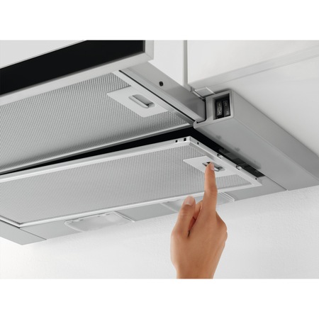 Hota incorporabila telescopica Electrolux LFP316AB, Putere de absorbtie 370 mc/h, 1 motor, Filtre aluminiu lavabil, 60 cm, Gri/Negru