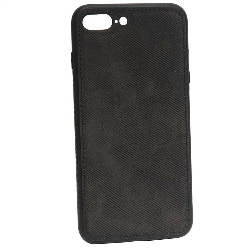 Husa de protectie pentru Apple iPhone 7 Plus /8 Plus, Denim Jeans Black, anti-alunecare, rezistent la uzura