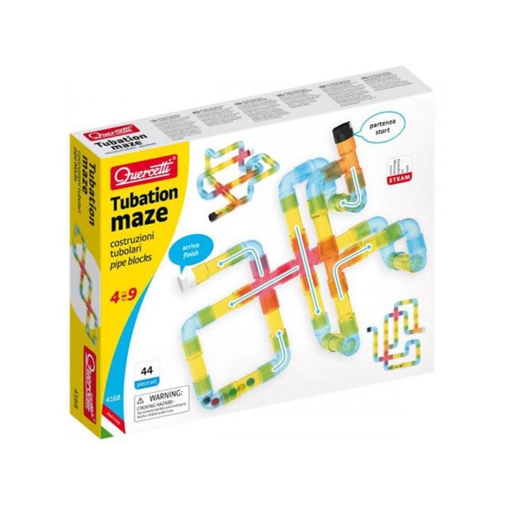 Quercetti 5041680 Quercetti: Csőlabirintus építőjáték szett 44db-os