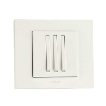Intrerupator tripla OVIVO Grano Slim Alb si rama Intrerupator tripla OVIVO Grano Slim Alb si rama