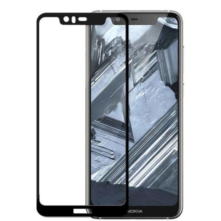 Védőfólia edzett üveg Nokia 5.1 Plus 2018 Full Face Black