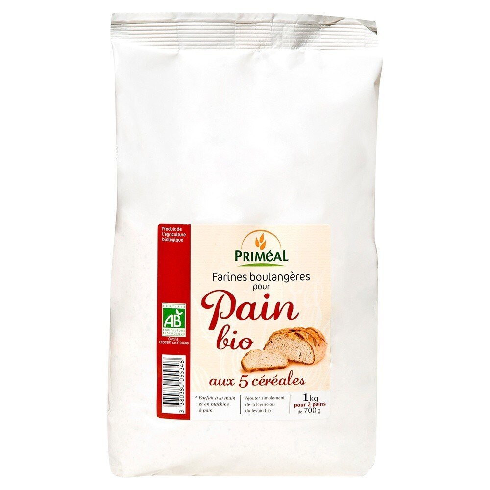 Faina Amestec organic cu 5 cereale pentru paine, Primeal, 1Kg