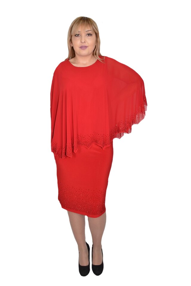 Rochie Maci cu aplicatii de strasuri ,D&J Exclussive, Rosu