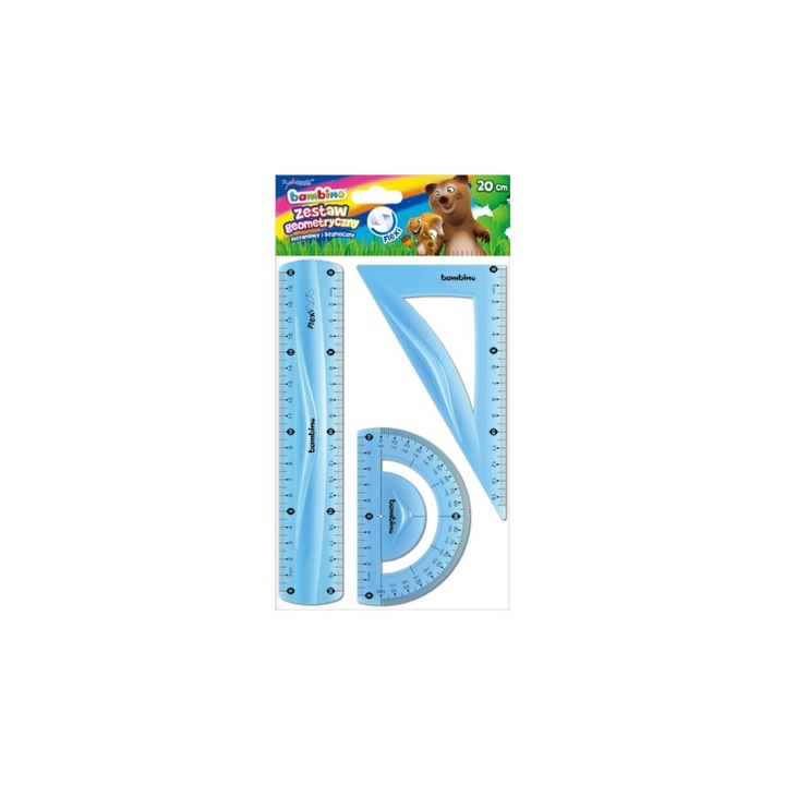 Bambino 3 db-os flexibilis vonalzó szett - 20 cm - kék (003141)