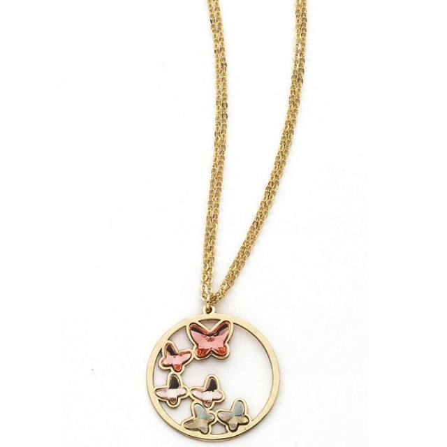 Colier Boccadamo Jewels cu cristale - Fluturasi argintii