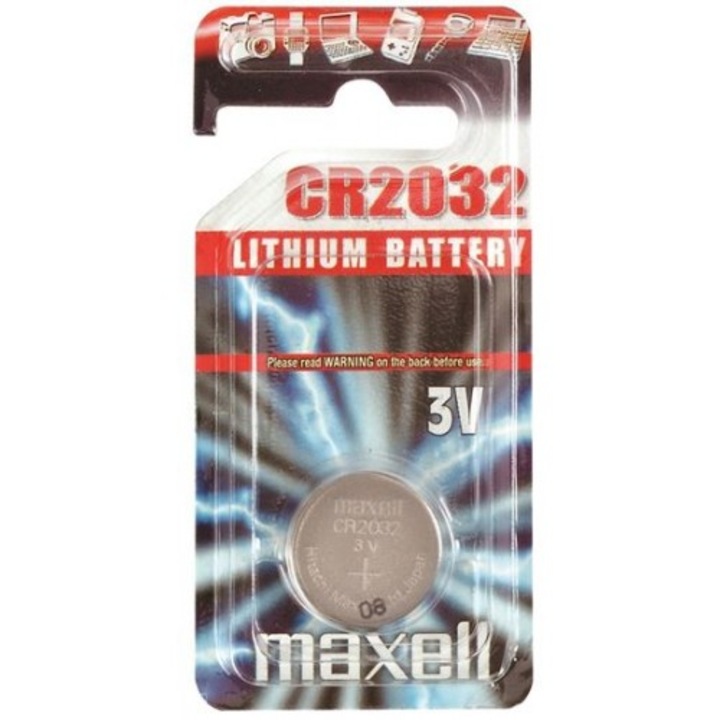 Set 2 baterii CR 2032 , Maxell, 3V