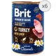 Hrana umeda pentru caini Brit Premium Junior, Turkey With Liver, 6 x 400g