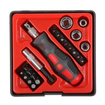 Set varfuri si tubulare Proline cu surubelnita, 22 piese Set varfuri si tubulare Proline cu surubelnita, 22 piese