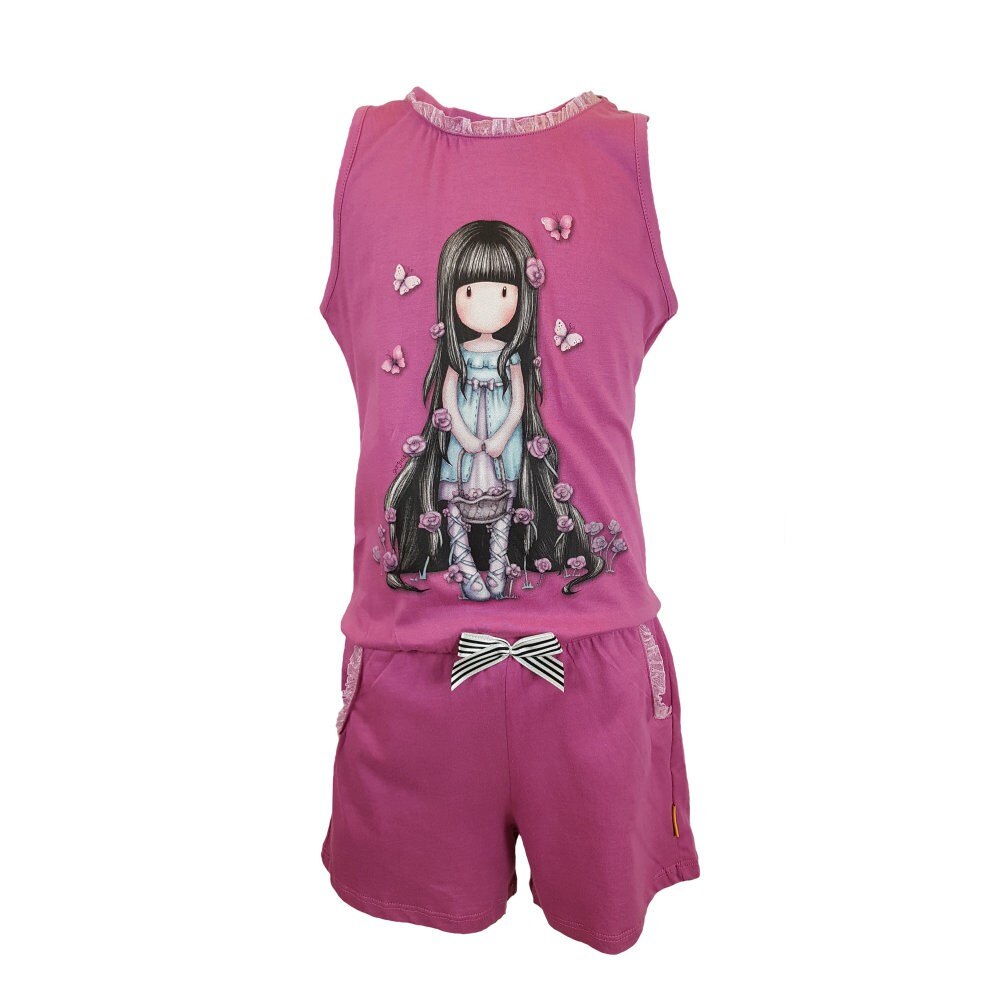 Salopeta copii Gorjuss - Rosebud, bumbac, violet, 6 ani