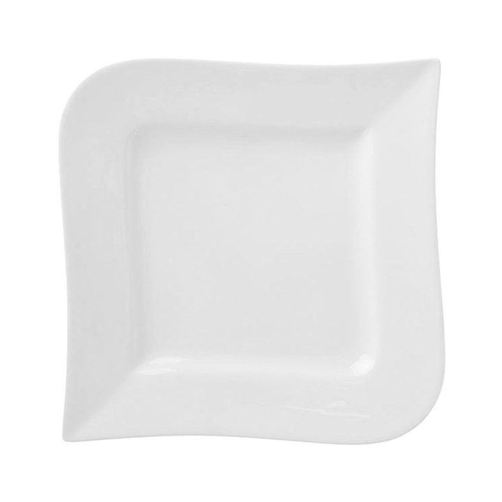 Farfurie desert 17x17cm, portelan alb, AMBITION Fala