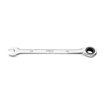 Cheie combinata fixa-inelara cu clichet, 13mm, crom vanadiu, 09-065, Neo Cheie combinata fixa-inelara cu clichet, 13mm, crom vanadiu, 09-065, Neo