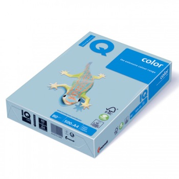 Hartie color A4 IQ 80 g/mp 500 coli/top albastru intens Hartie color A4 IQ 80 g/mp 500 coli/top albastru intens