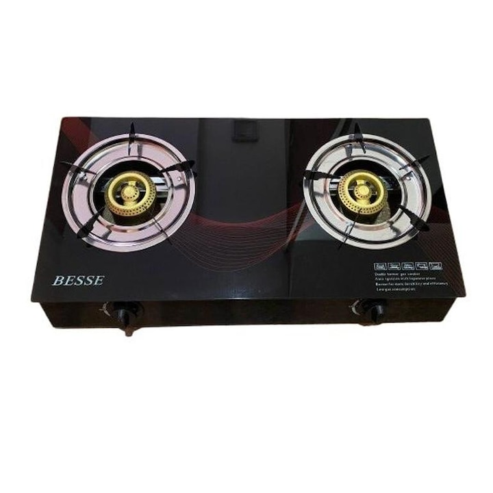 Aragaz plita sticla doua ochiuri, GBES COOKER, alimentare GPL Butelie