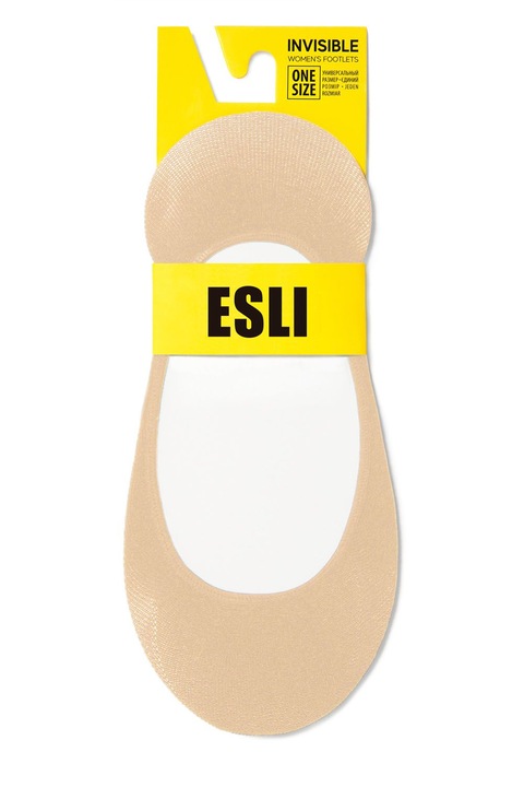 Дамски терлици "невидими" от найлон с ластик по края, Esli IS004, Бежов, 36-39