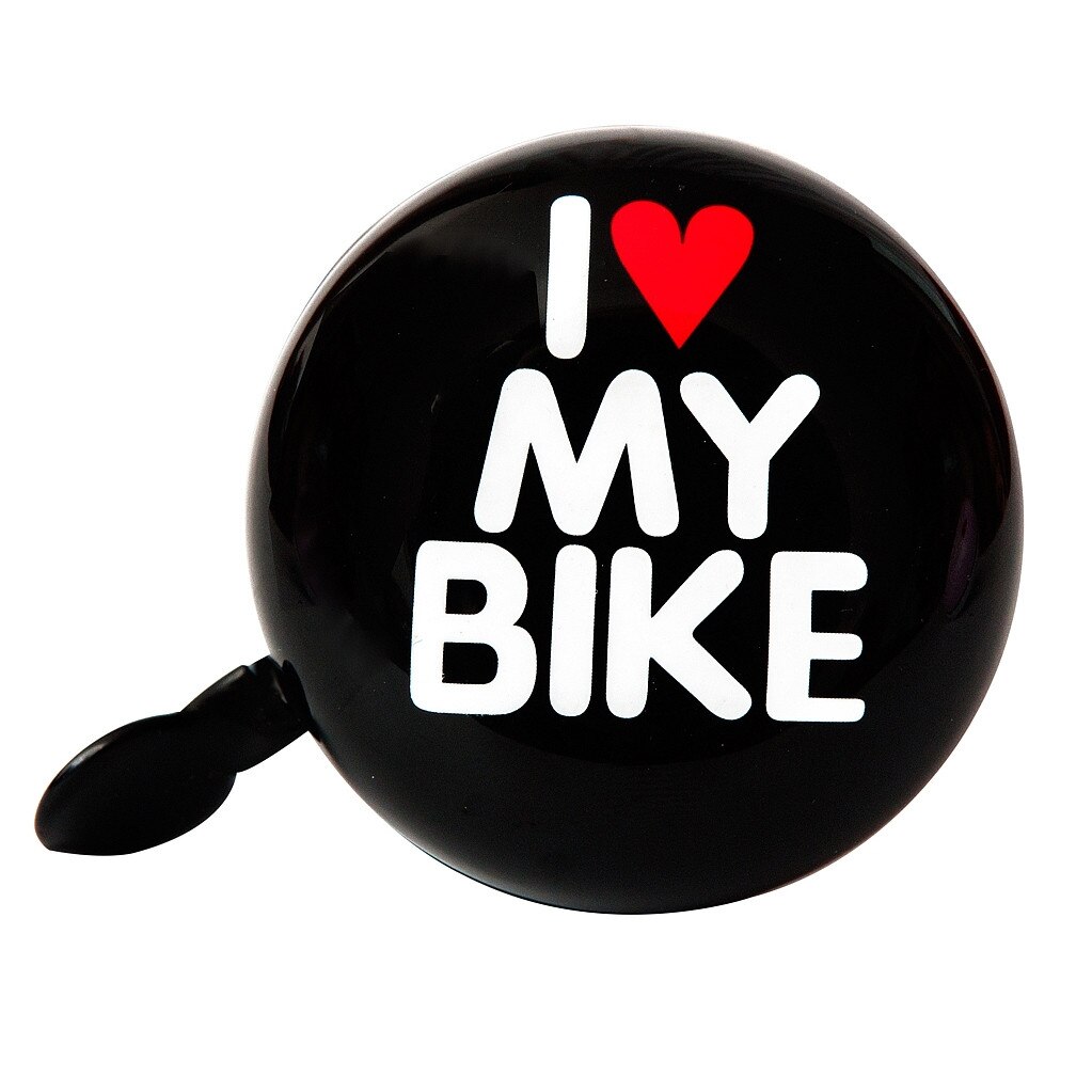 Sonerie mecanica de bicicleta Bike Belle I LOVE MY BIKE XXL, Metal, Negru