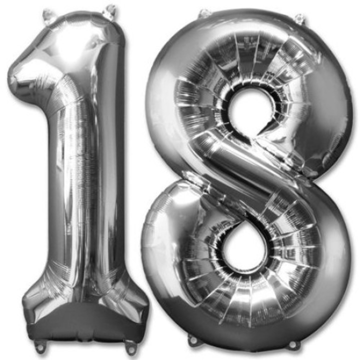 Фолиев балон Hager Polo, Сребрист, число 18, 100 см