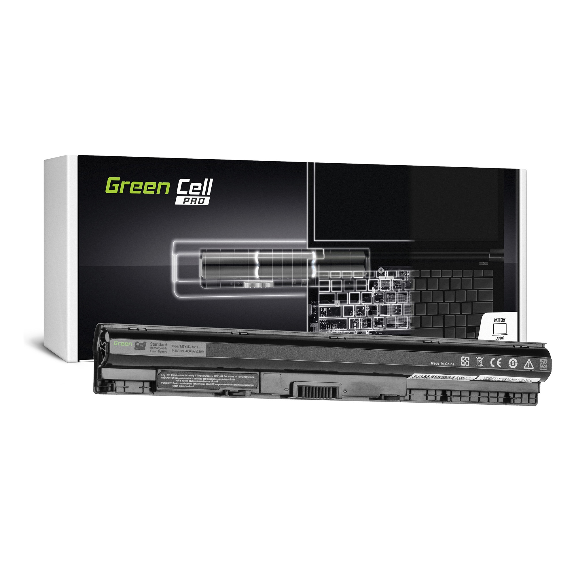 Baterie laptop PRO serie M5Y1K pentru Dell Inspiron 15 3552 3567 3573 5551 5552 5558 5559 Inspiron 17 5755 acumulator marca Green Cell