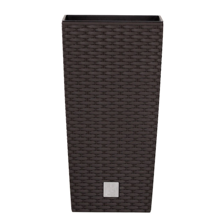Block Кашпа ProsperPlast, RATO SQUARE, 26.5х26.5х50 см, 11/26.6 л, тъмно кафява