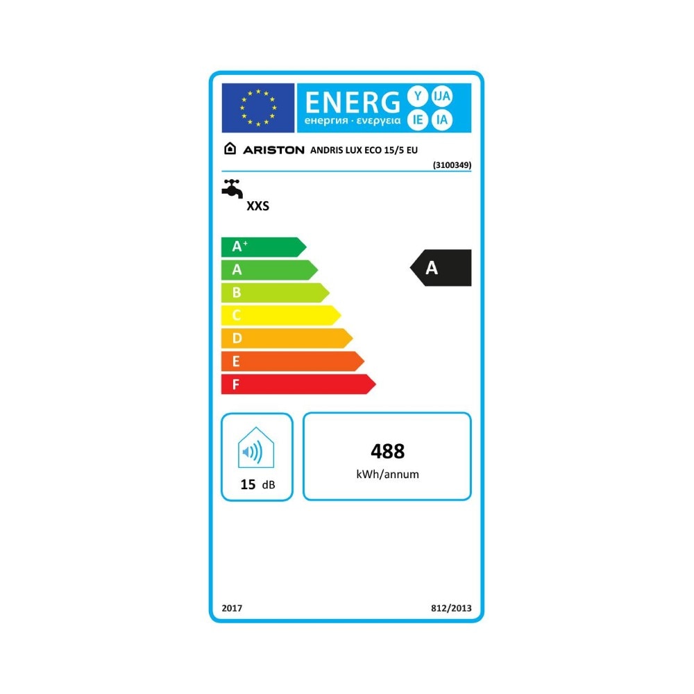 Boiler electric Ariston Andris LUX ECO 15 EU, 15 l, 1200 W, Termostat,  Izolatie termica, Protectie electrica IPX4, Montare deasupra chiuvetei,  Afisaj LED, Reglaj extern de temperatura - eMAG.ro