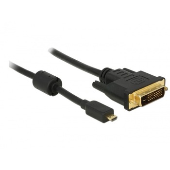 Cablu Micro-D HDMI la DVI T-T 2m Negru, Delock 83586 Cablu Micro-D HDMI la DVI T-T 2m Negru, Delock 83586