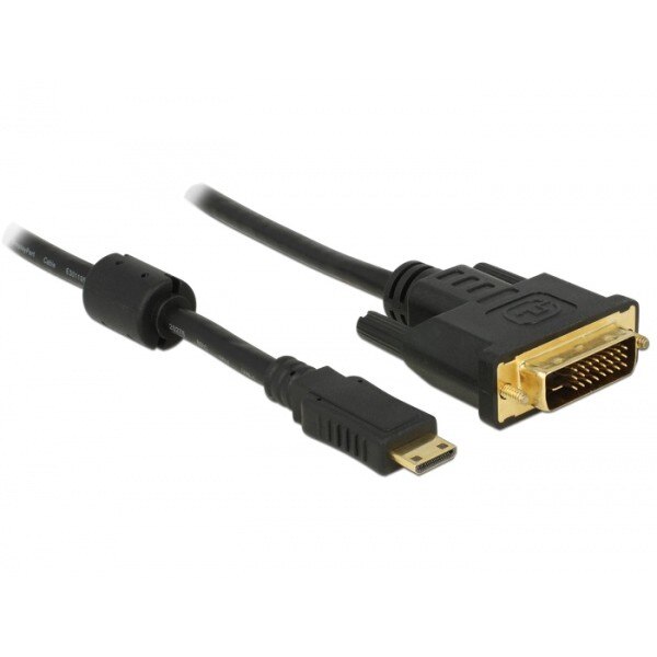 Cablu Mini-C HDMI la DVI T-T 1m Negru, Delock 83582