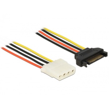 Cablu de alimentare SATA la Molex T-M 50cm, Delock 60137 Cablu de alimentare SATA la Molex T-M 50cm, Delock 60137