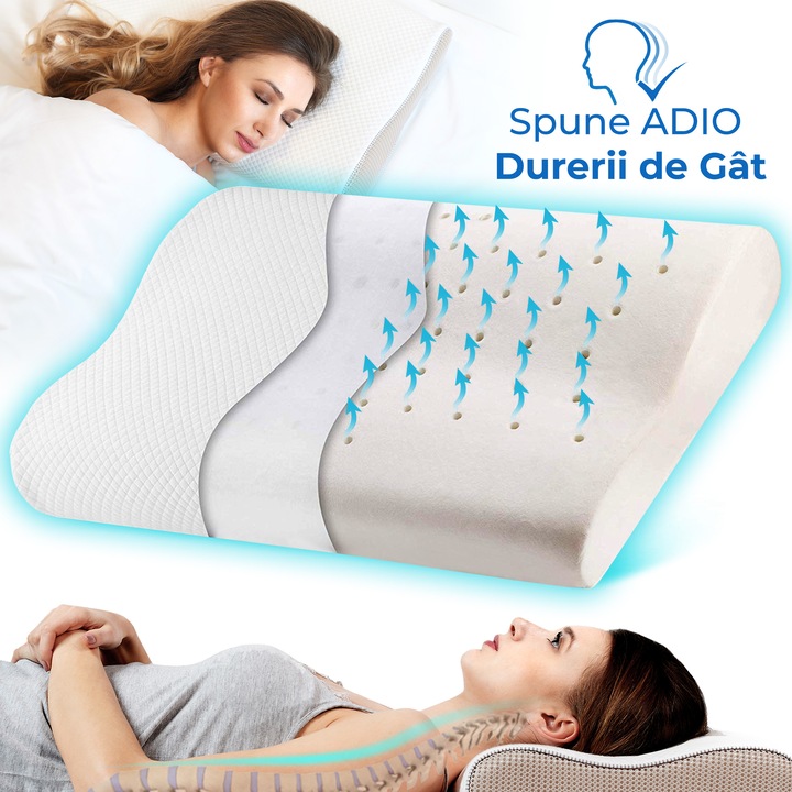 Perna din spuma cu memorie Suporto®️ 55 x 35 x 11 cm cu perforatii