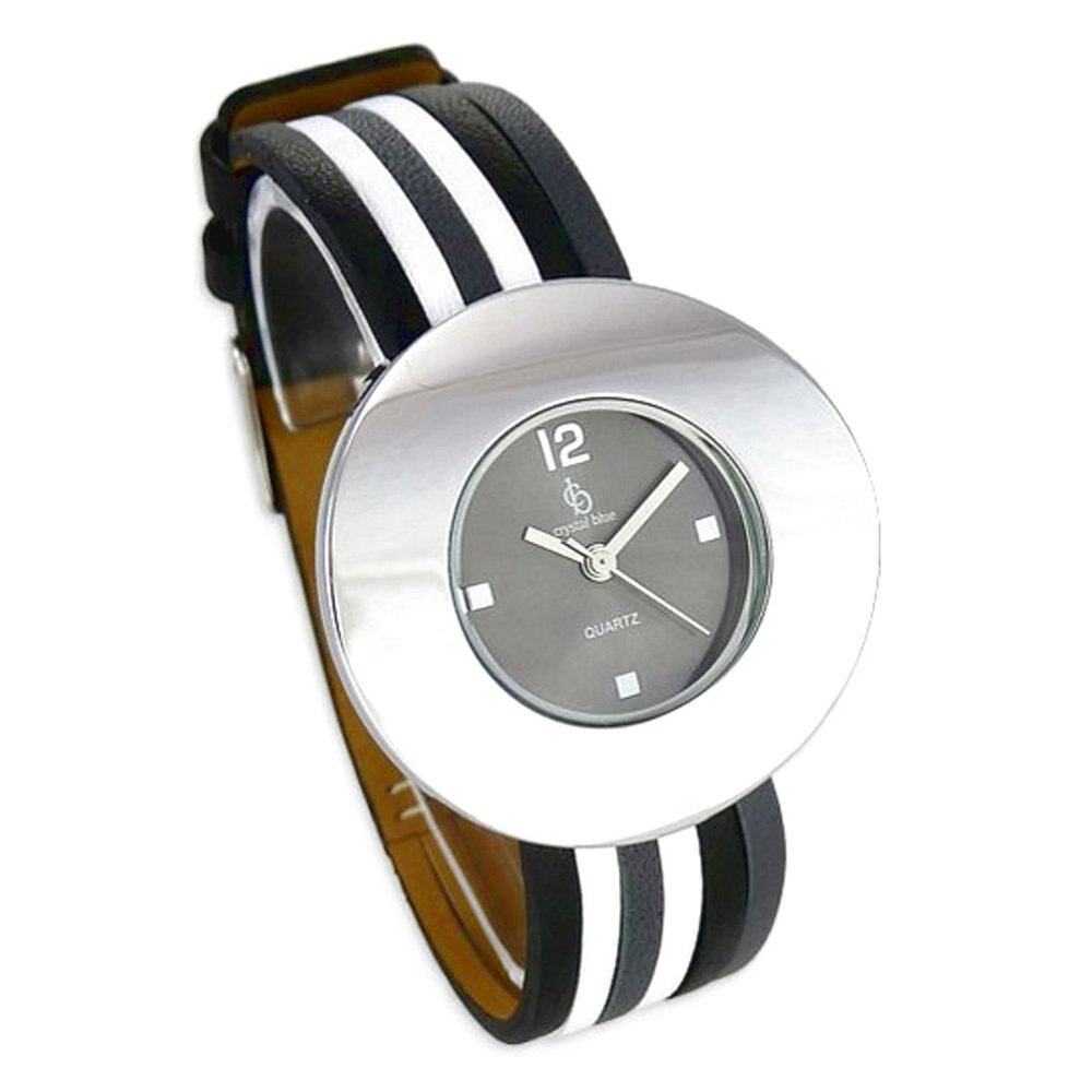 Ceas dama Crystal Blue B&W Stripes