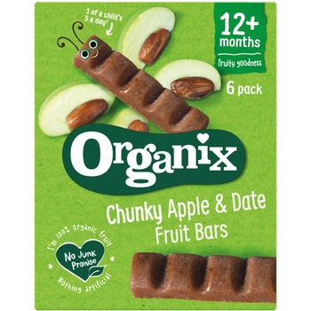 Batoane din fructe Bio Organix cu Mere si Curmale, 6x17 g, de la 12 luni Batoane din fructe Bio Organix cu Mere si Curmale, 6x17 g, de la 12 luni