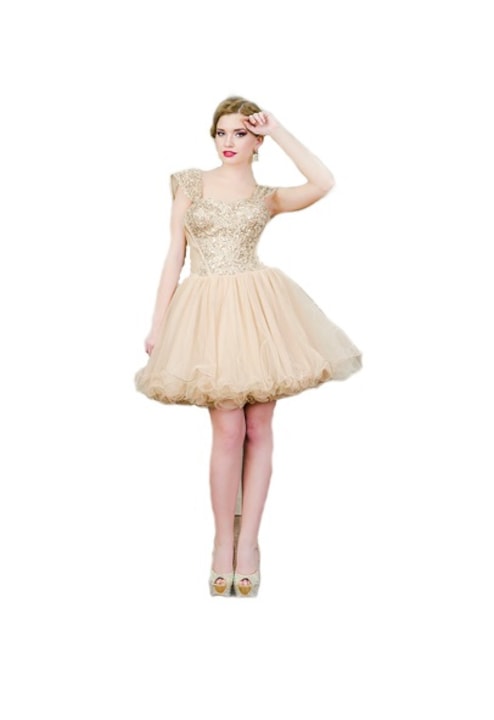 Вечерна рокля Лучия Бела, кукла, златен цвят