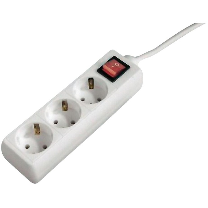 Разклонител Hama 3 гнезда, 3м, Бял