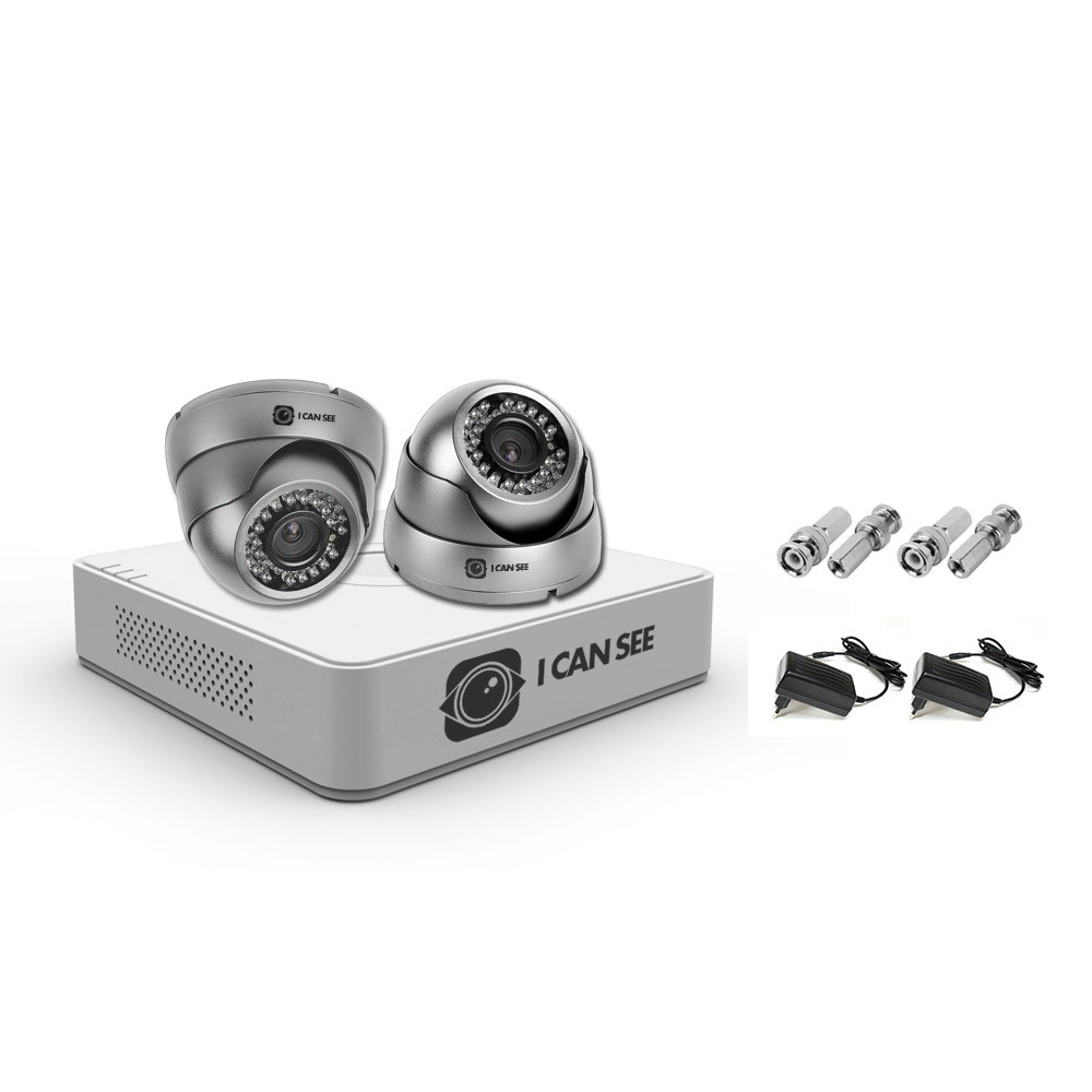 Kit supraveghere ICANSEE cu camere analog, ICS-K45-2A cu doua camere de interior/exterior 420 linii TV, DVR 4 canale 960H, 2 canale audio