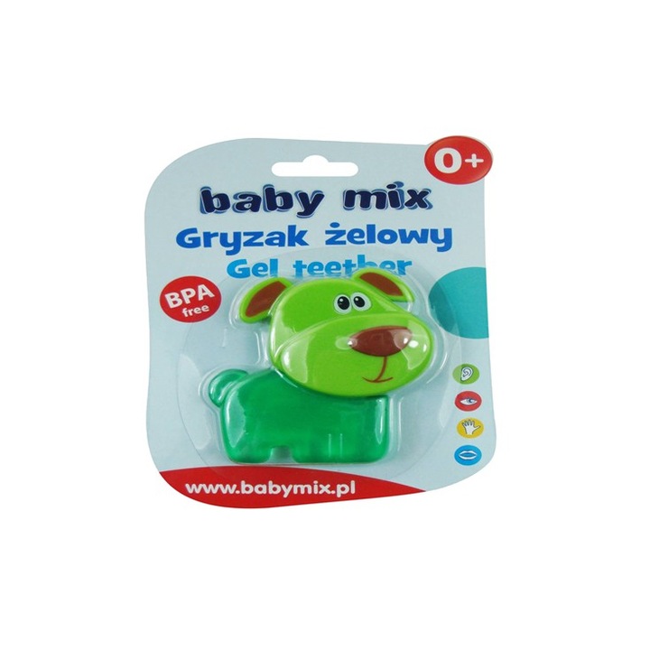 Jucarie dentitie moale Catel Verde Baby Mix pentru bebelusi