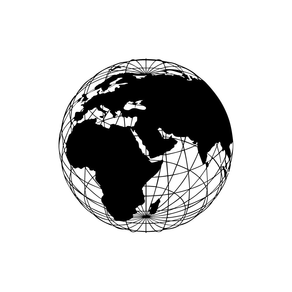 Sticker decorativ StickerStore Glob Pamantesc, 115x115 cm, Negru