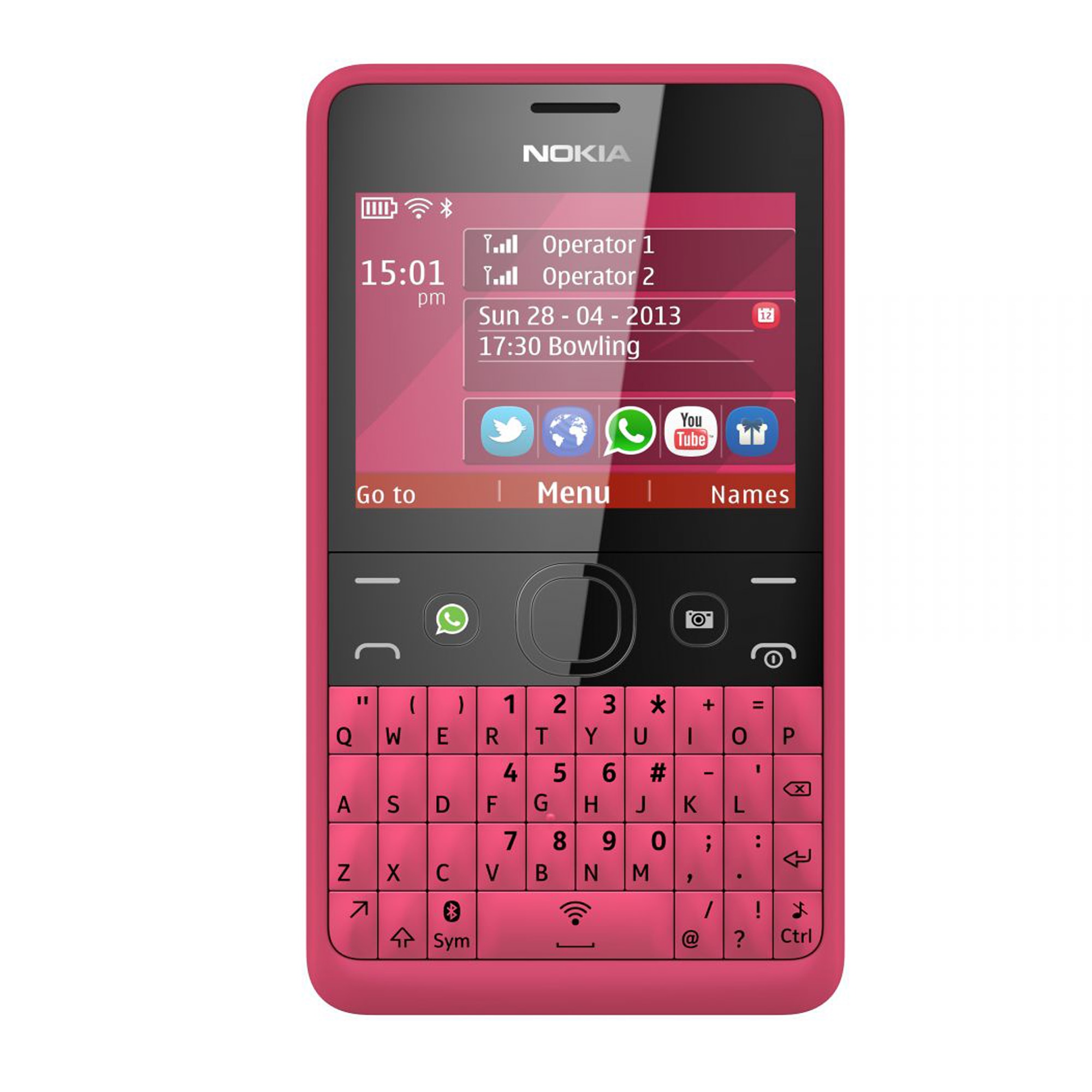 Мобилен Телефон Nokia Asha 210, Dual Sim, Червен - eMAG.bg