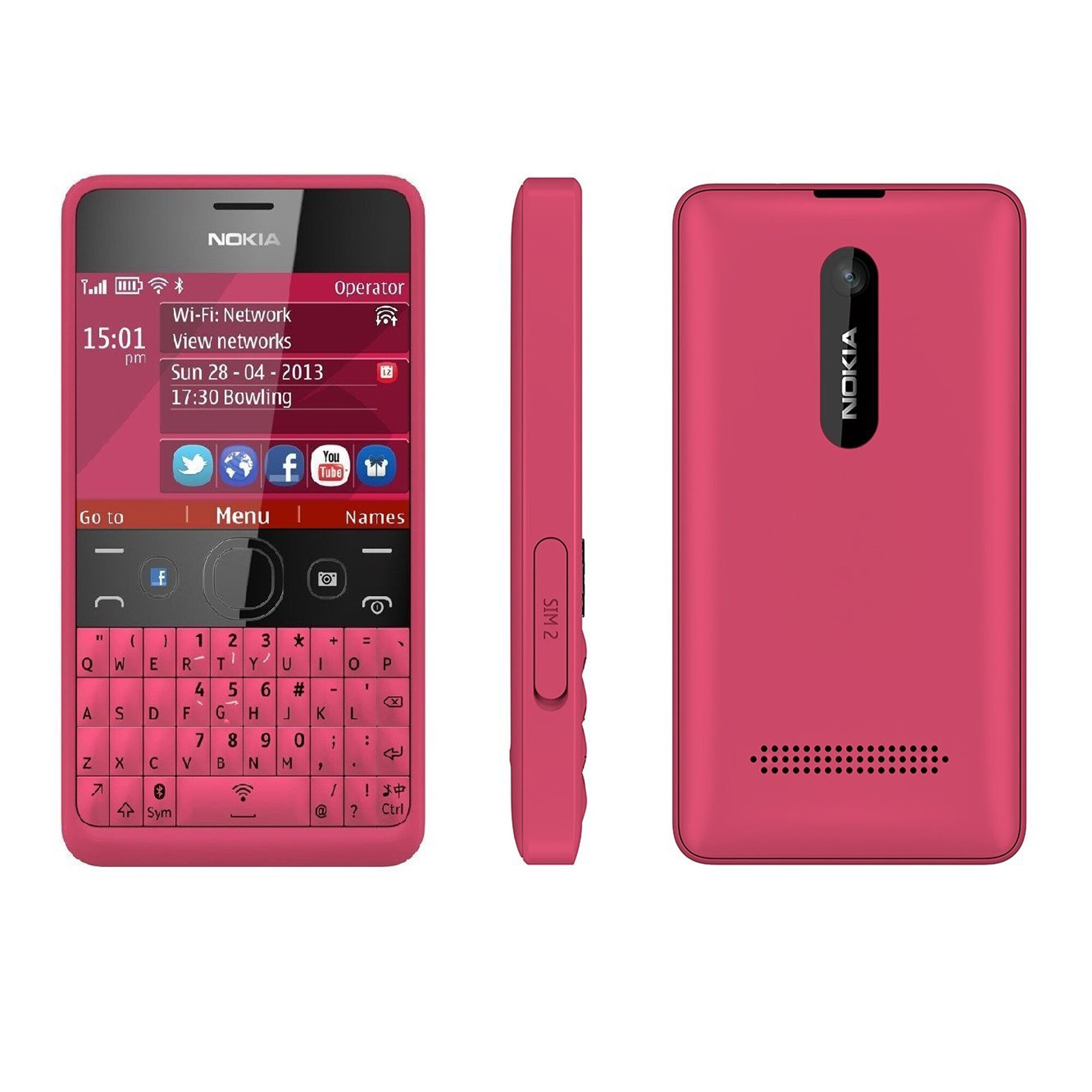 Мобилен Телефон Nokia Asha 210, Dual Sim, Червен - eMAG.bg