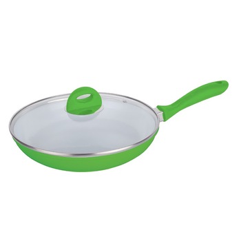 Tigaie ceramica Dekassa, 28 cm, capac sticla, Verde Tigaie ceramica Dekassa, 28 cm, capac sticla, Verde