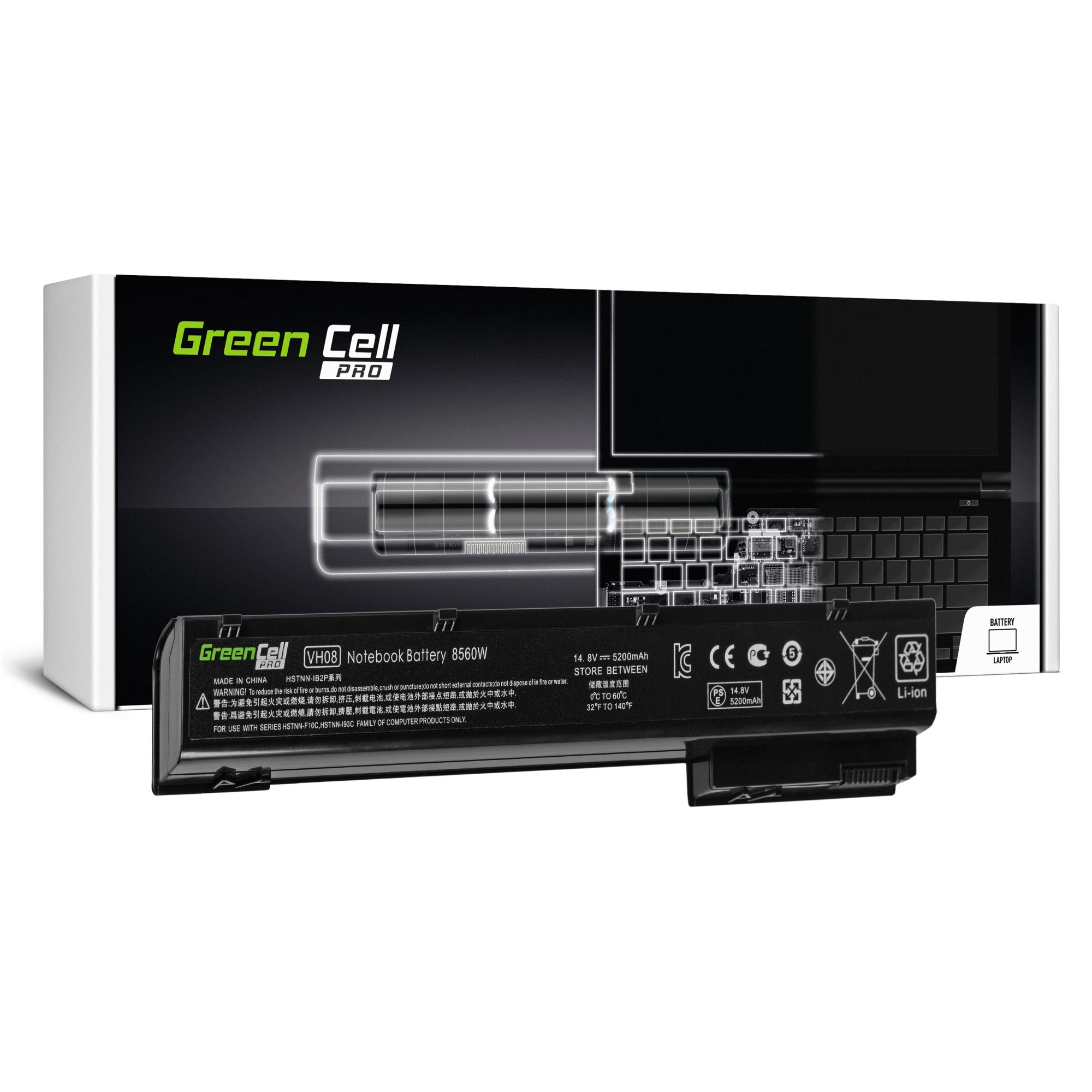 Baterie laptop PRO serie pentru HP EliteBook 8560w 8570w 8760w 8770w acumulator marca Green Cell