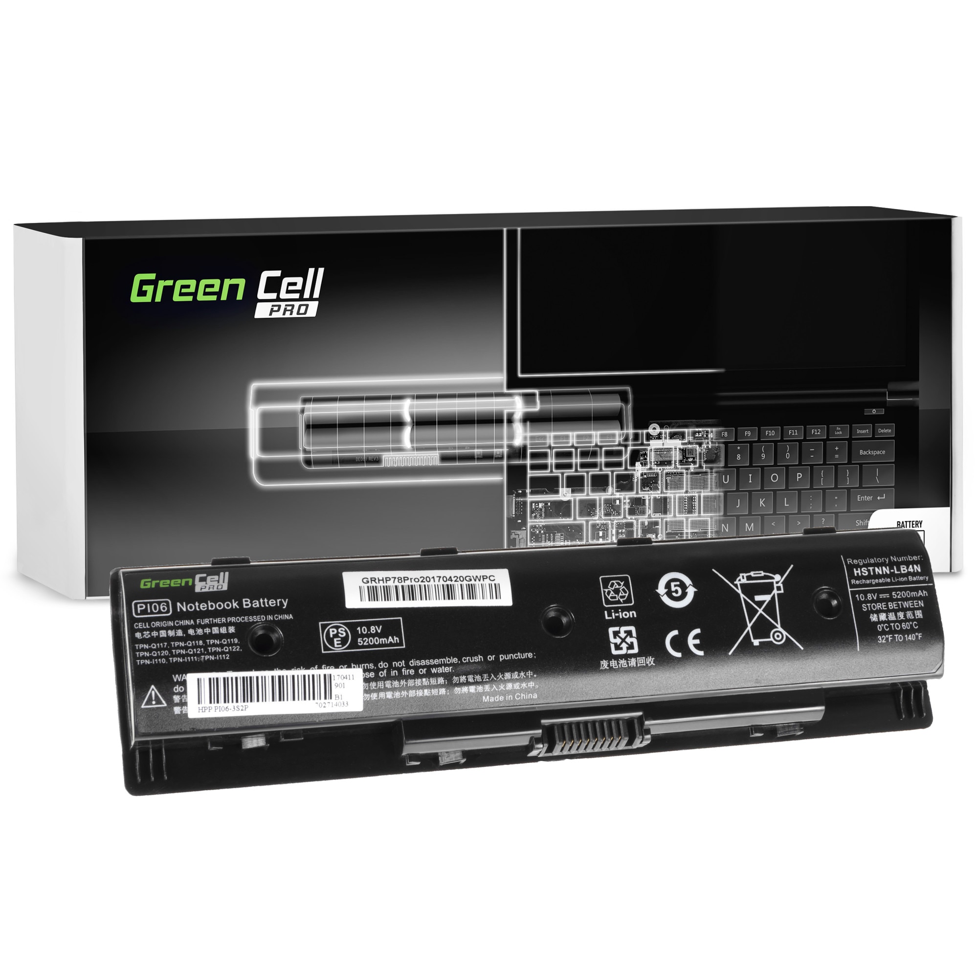 Baterie laptop PRO serie PI06 PI06XL pentru HP Pavilion 15 17 Envy 15 17 M7 acumulator marca Green Cell