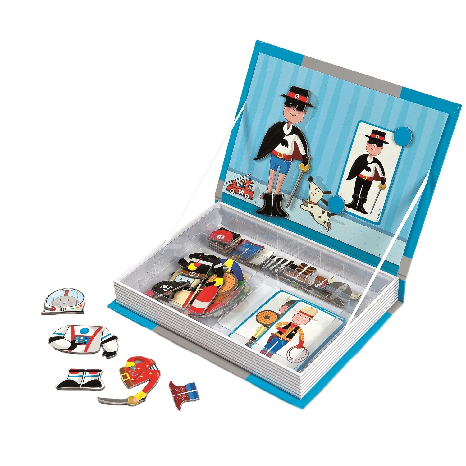 Joc magnetic Janod Costume Baieti, 42 piese