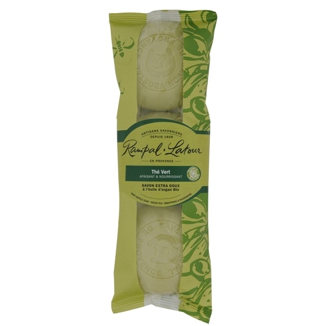 Pachet 3 sapunuri rotunde 100% vegetale ceai verde Rampal Latour, 3 x 150 g