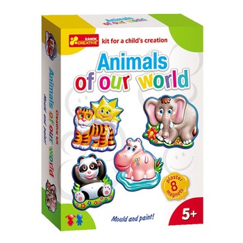 Set creativ pentru confectionarea de magneti ceramici Animalele lumii 4013 Set creativ pentru confectionarea de magneti ceramici Animalele lumii 4013